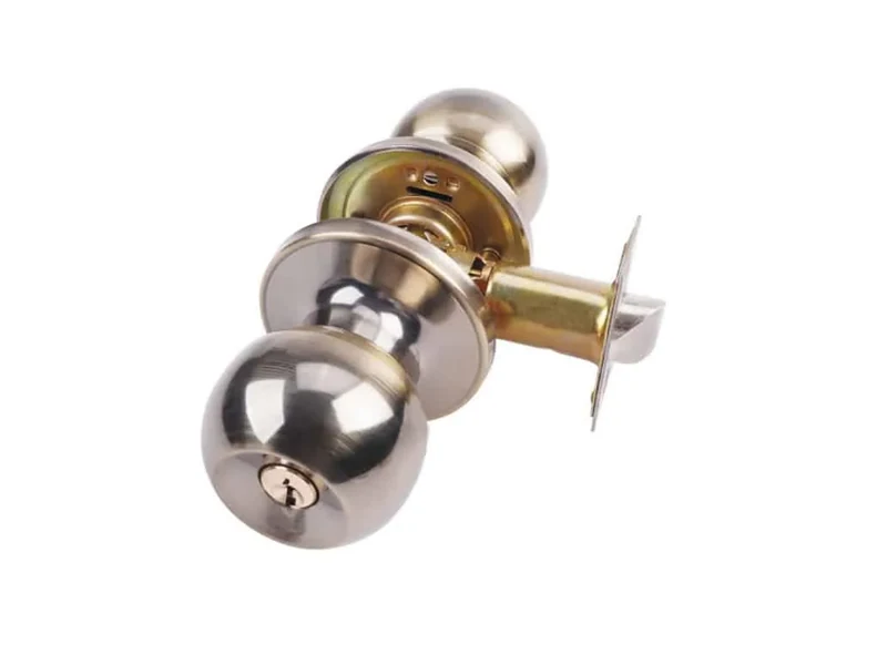Antique Brass Tubular Knob Lock Entrance